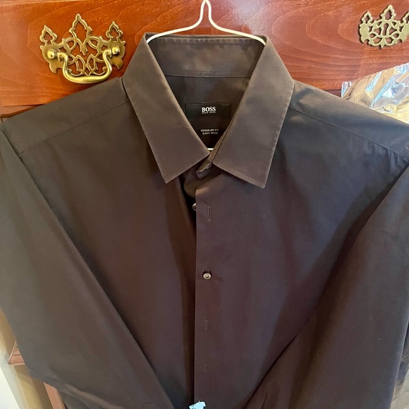 Boss dress shirt black size 15 1/2 32-33. Beautiful & stylish. Dry cleaned! - Picture 1 of 5